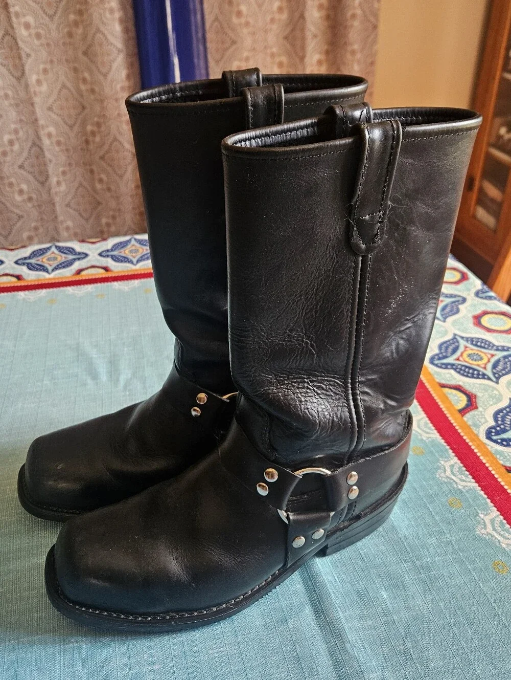 Durango Men’s Harness Motorcycle Biker Boots Men's Black Moto Boots Size 9D